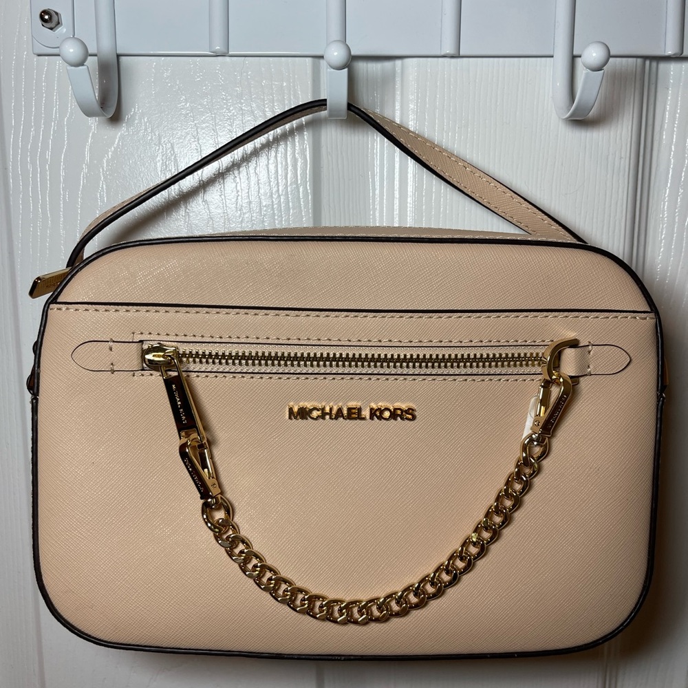 Michael Kors Tan Crossbody Bag with Gold Chain